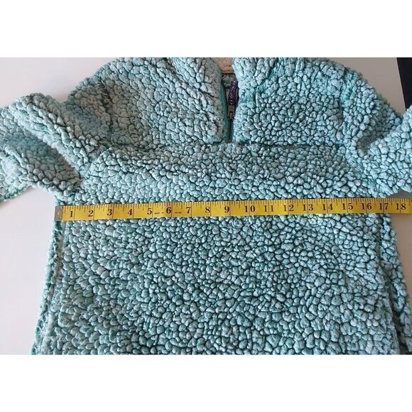 Copper Key Faux Sherpa Pullover Sz 14 Junior Green - Picture 5 of 5